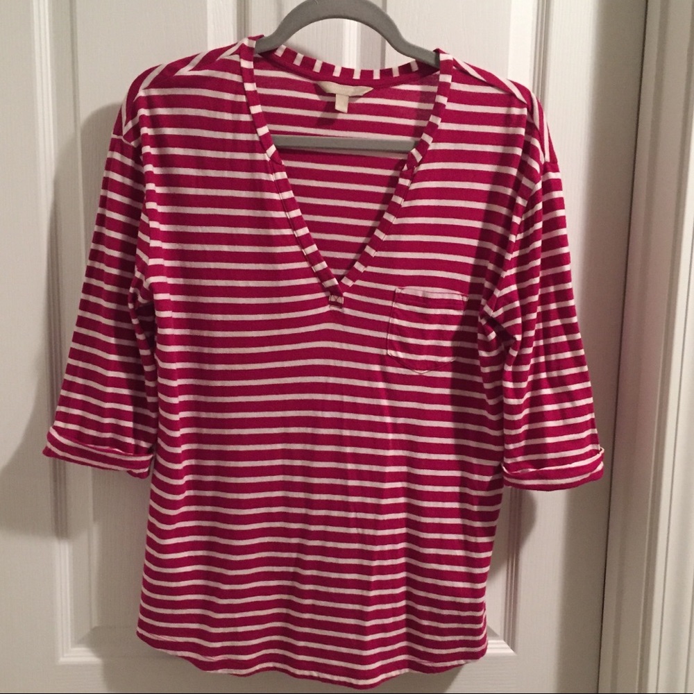 Banana Republic striped v-neck tee